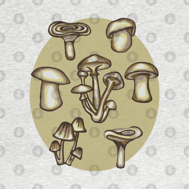 Groovy Shrooms All Over Print by Slightly Unhinged